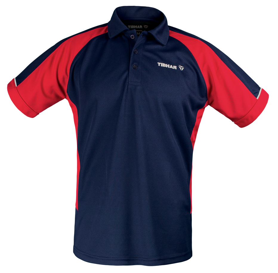 MUNDO_Shirt_navyblue_red Tibhar Hemd Mundo Polyester marine/rot