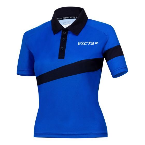 Victas Hemd Lady V-Shirt 217 blau/schwarz M