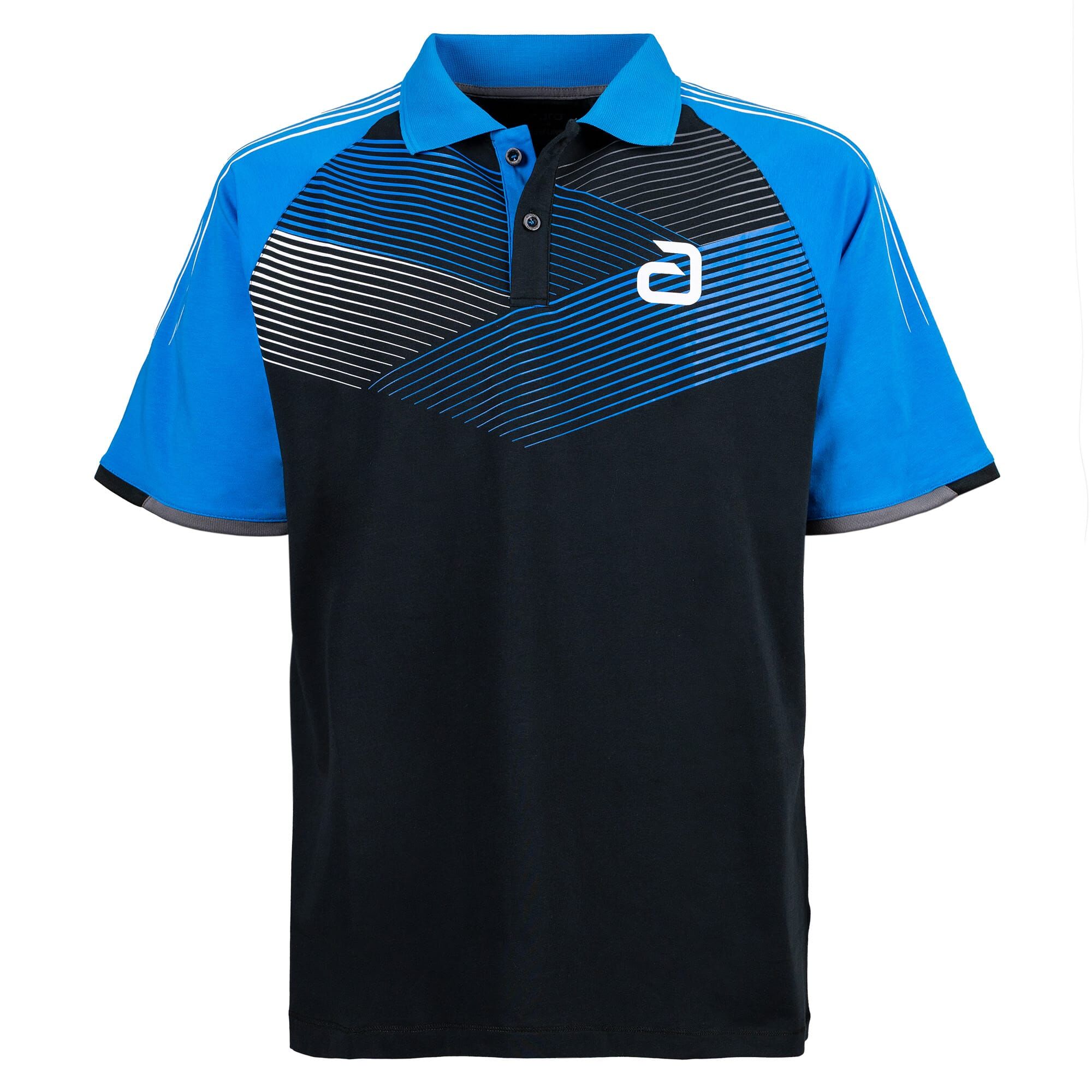 andro Hemd Avos Baumwolle schwarz/blau