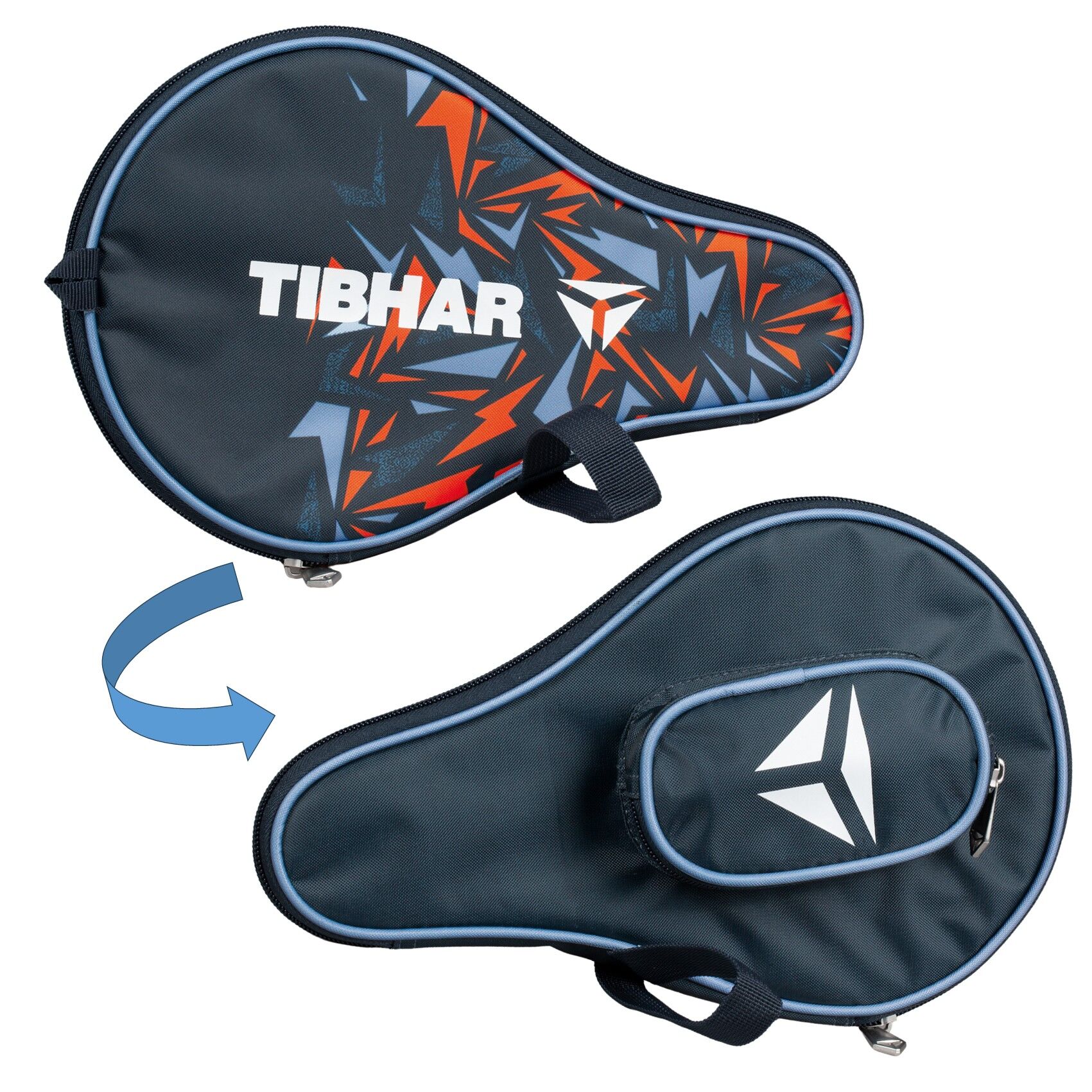 Tibhar Einzelhülle Spectra rund mit Ballfach marine/orange