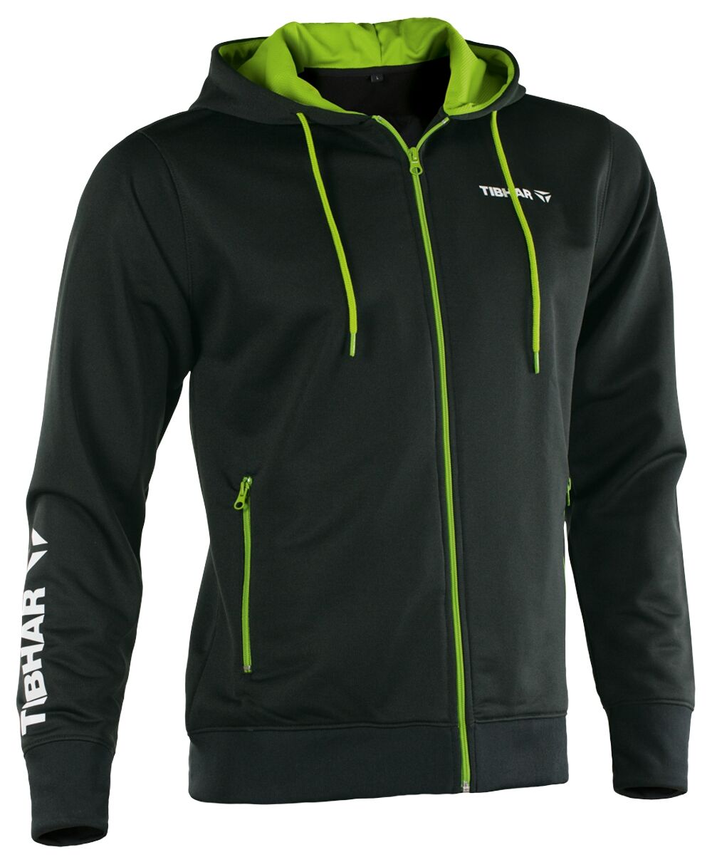 WORLD_Hoodie_black_green Tibhar Hoody World/Mundo schwarz/grün