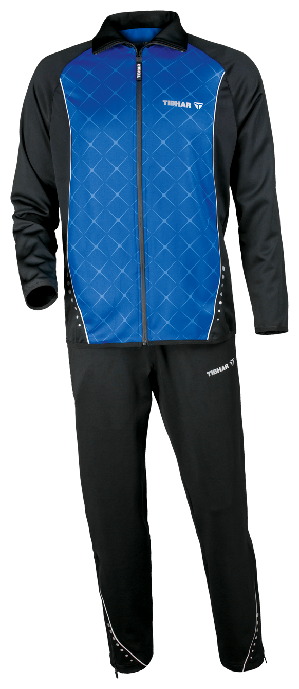 Tibhar Anzug Pulse schwarz/blau inkl. Druck (Vereinsname und Spielername)