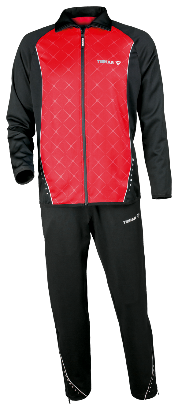 Tibhar Anzug Pulse schwarz/rot inkl. Druck (Vereinsname und Spielername)