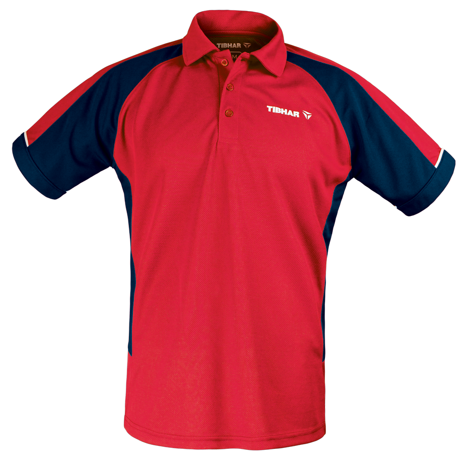 MUNDO_Shirt_red_navyblue Tibhar Hemd Mundo Polyester rot/marine