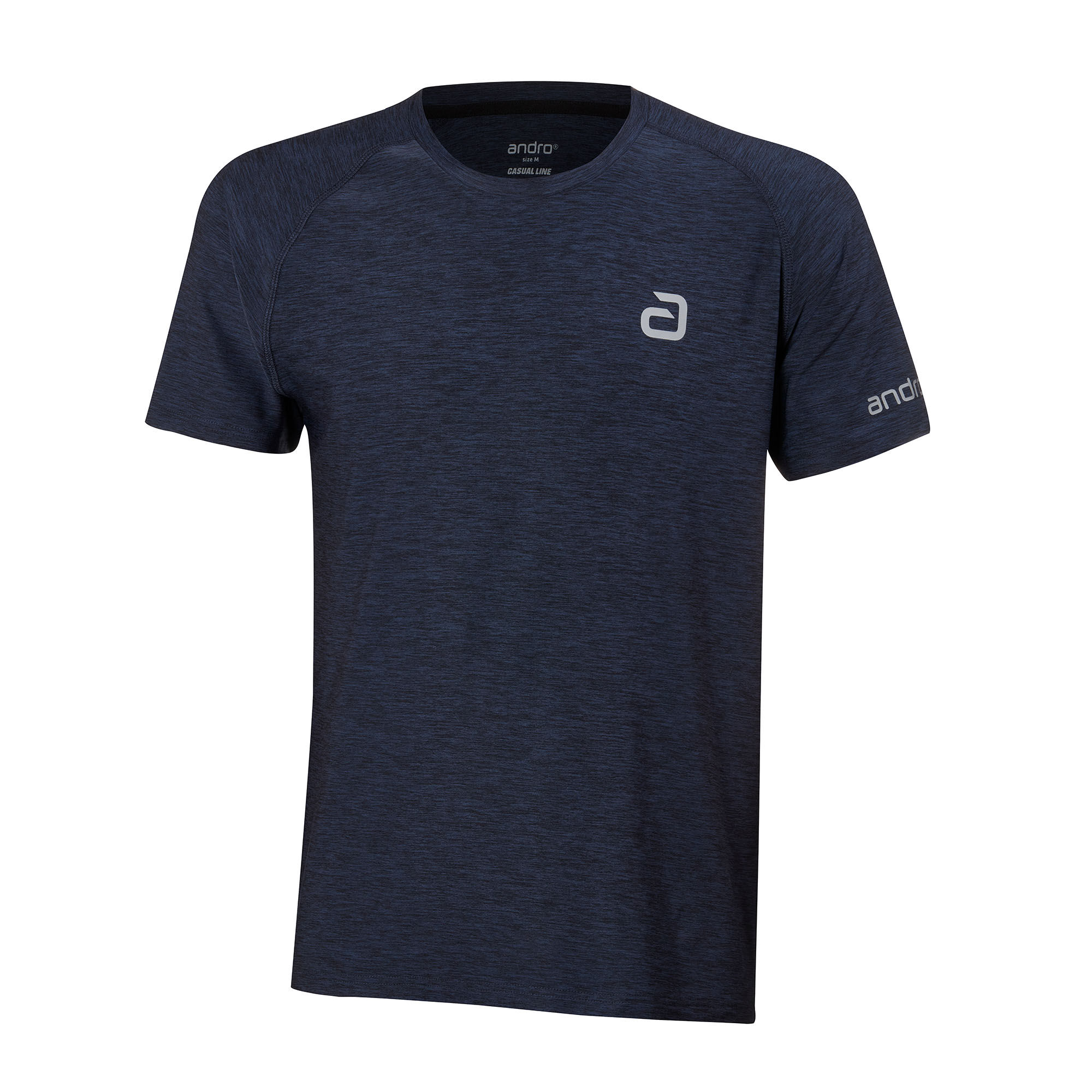 andro-shirt-alpha-melange-dark-blue-front andro T-Shirt Melange Alpha dunkelblau