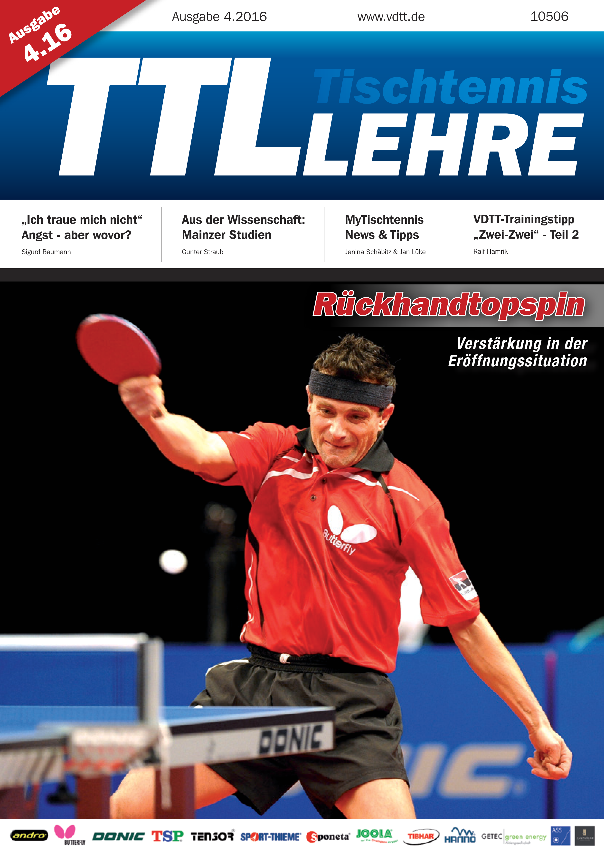 VDTT-Zeitschrift Tischtennislehre Ausgabe 2016-04