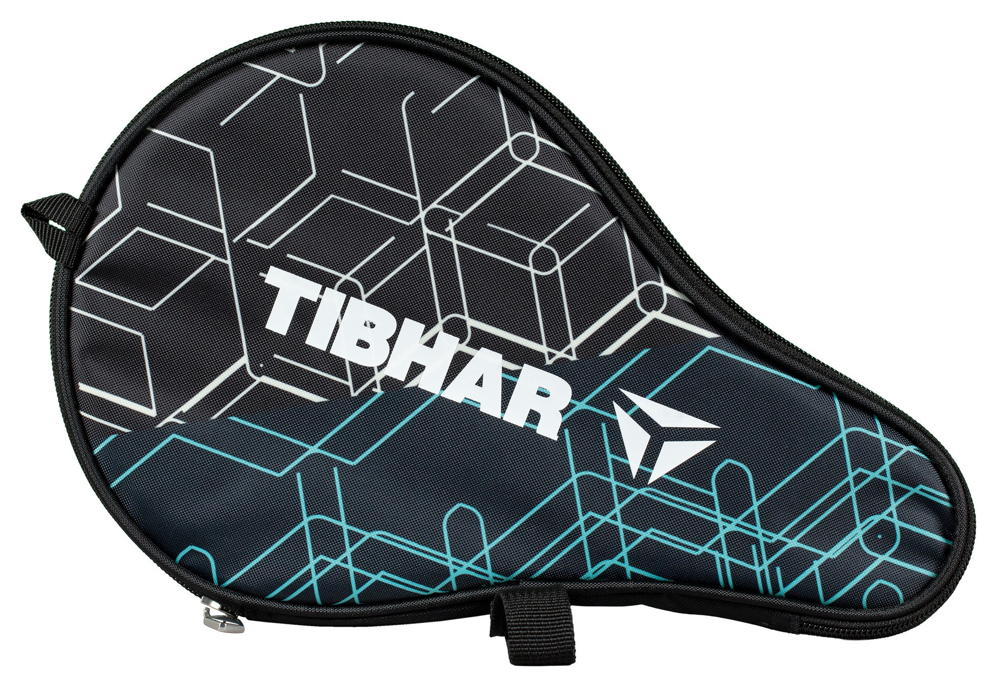 Tibhar Einzelhülle Sol rund ohne Ballfach schwarz/türkis