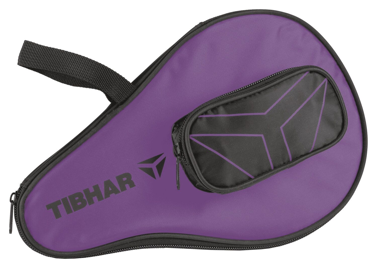 T_Cover_round_BC_violet_1500 Tibhar Einzelhülle T-Logo rund mit Ballfach lila/schwarz